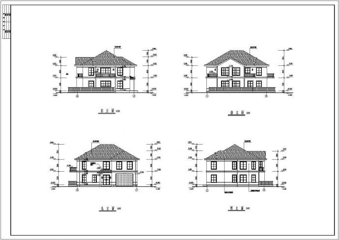水上别墅建筑设计施工图（共5张）_图1