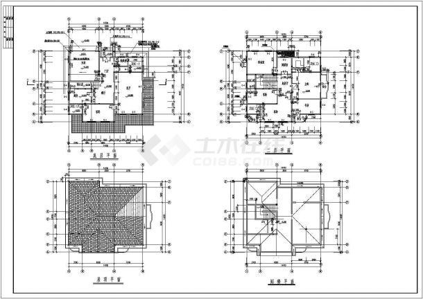 水上别墅建筑设计施工图（共5张）-图二