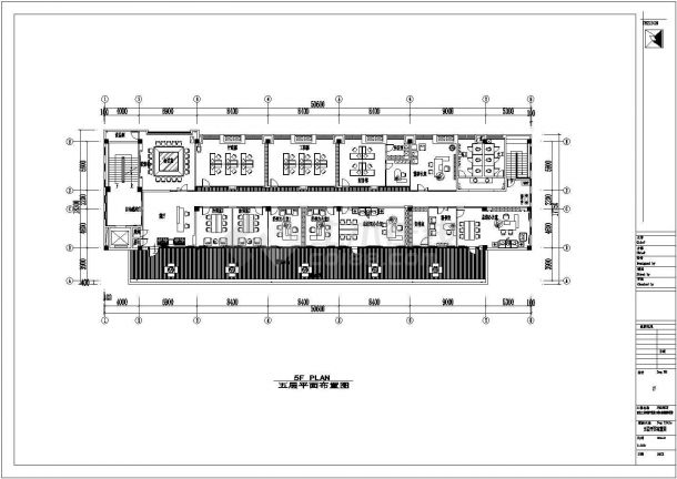 南京框架结构办公楼单层室内装修设计施工图-图二