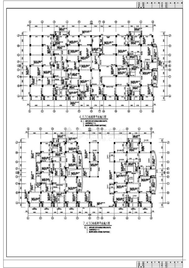 某地区温岭街框架结构施工CAD图-图一