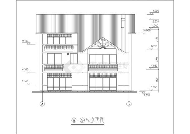 南京昆季别墅建筑设计CAD施工图-图一