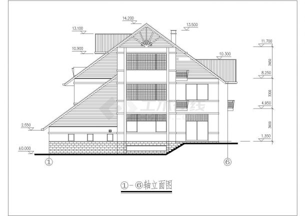 南京昆季别墅建筑设计CAD施工图-图二