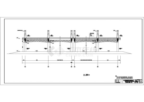 某地区铁路站台钢结构设计CAD图-图二