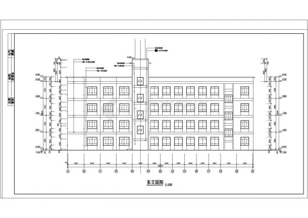 某地4层框架结构大学生活动中心建筑设计方案图-图一