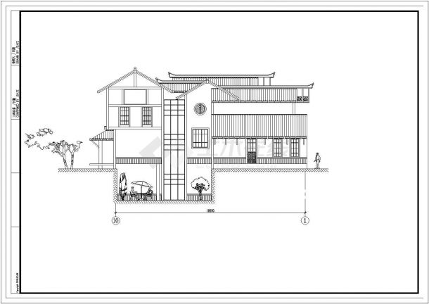 某地两层框架结构日式别墅建筑设计方案图-图二