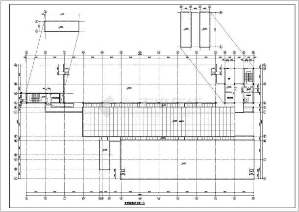 某地大学图书馆建筑cad施工设计图-图二