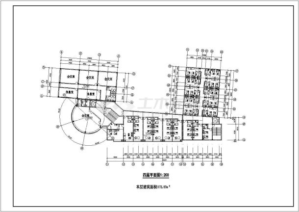 酒店建筑设计方案及施工全套CAD平面图-图二