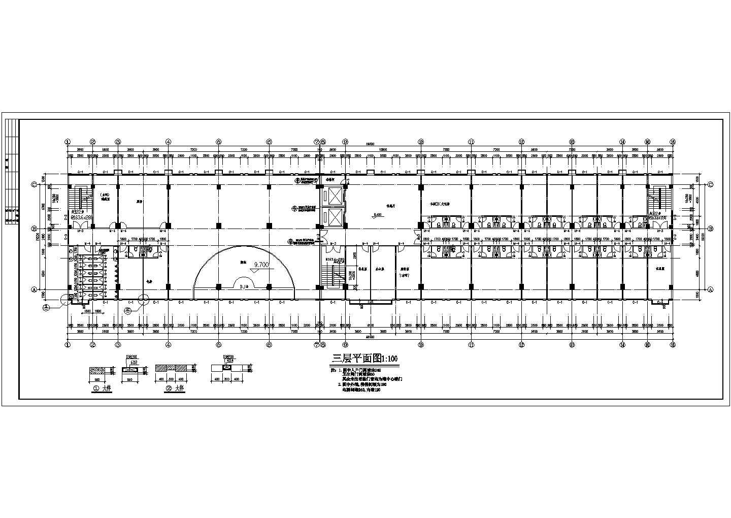 酒店建筑设计方案和施工全套CAD平面图