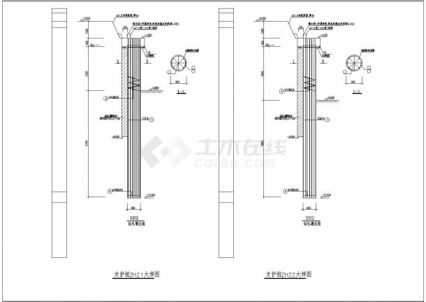 长乐市某厂房基坑支护工程结构施工图-图一