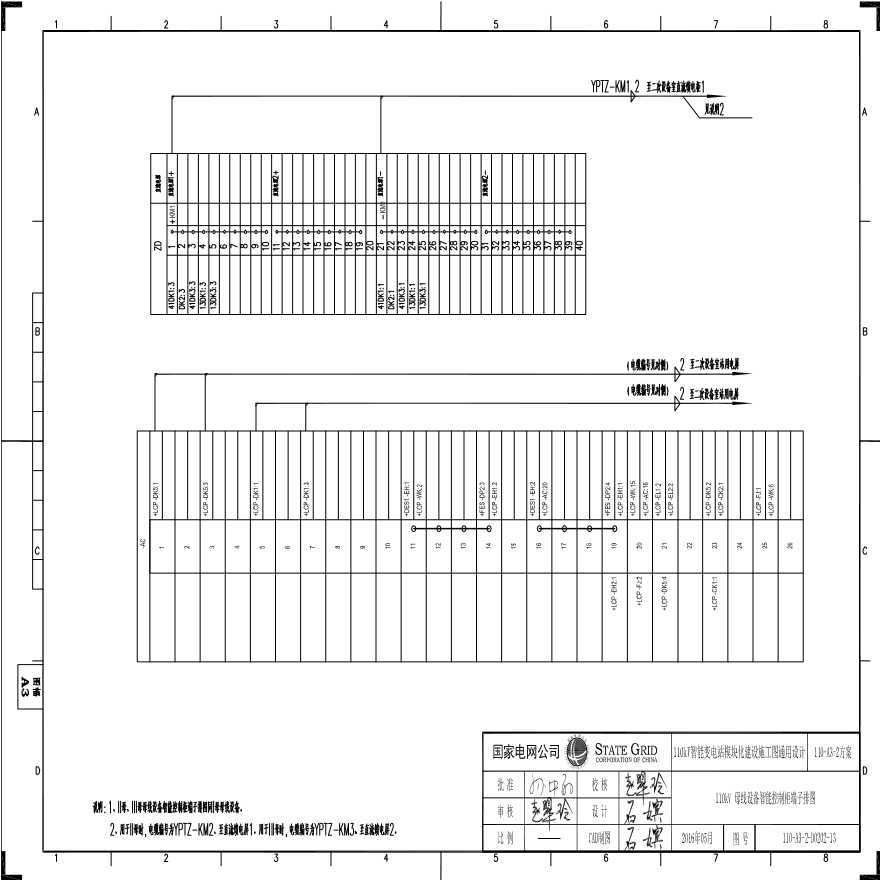 110-A3-2-D0202-13 110kV母线设备智能控制柜端子排图.pdf-图一