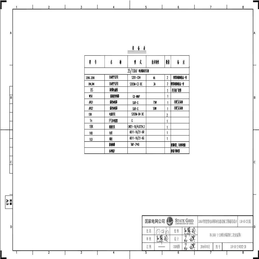 110-A3-2-D0202-28 35／10kV I-IIM母分隔离柜二次安装图4.pdf-图一