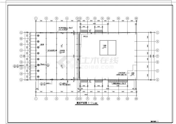 某地小型车间全套建筑施工cad图纸-图二