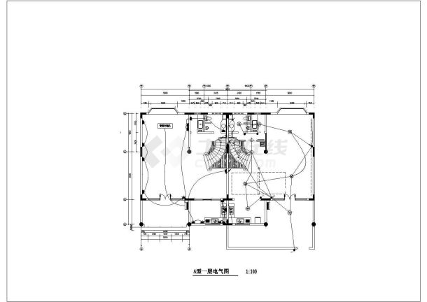 别墅电气cad施工平面图纸全套方案-图一