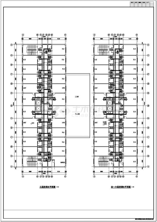 某六层洗浴中心风机盘管空调设计图-图一