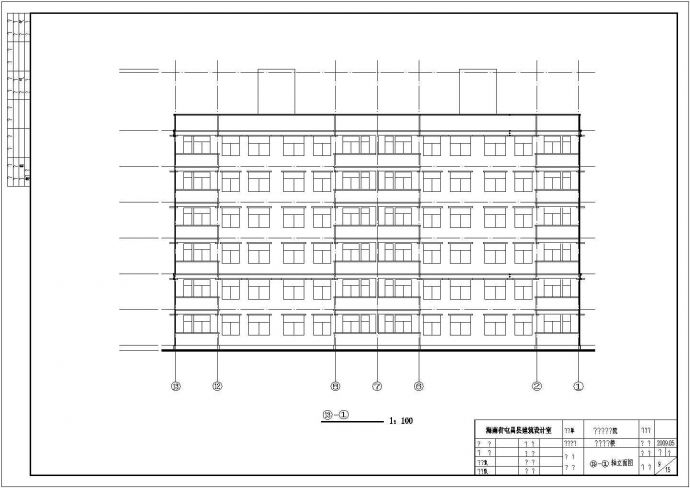 某六层职工宿舍楼建筑设计施工图纸_图1