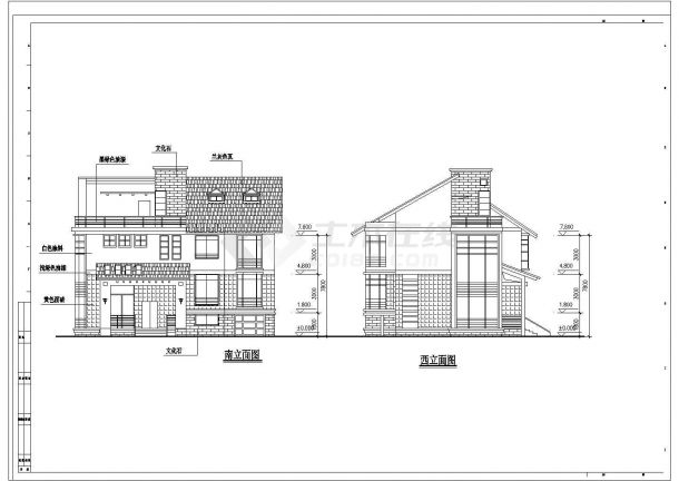 某地多层框架结构别墅建筑设计方案图（多套）-图二