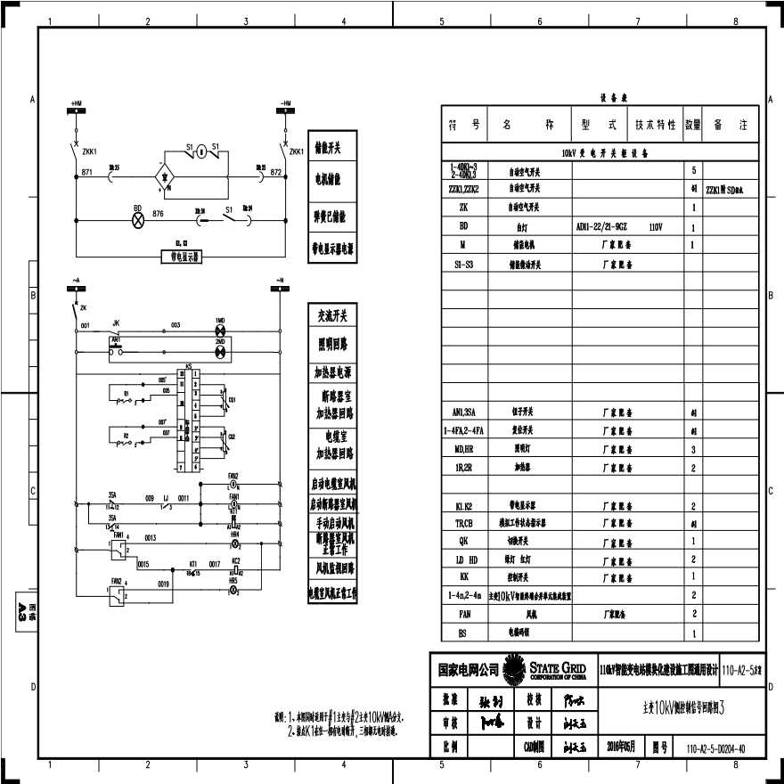 110-A2-5-D0204-40 主变压器10kV侧控制信号回路图3.pdf-图一