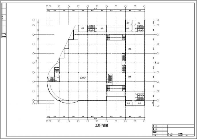某地区购物中心建筑方案图（标注详细）_图1