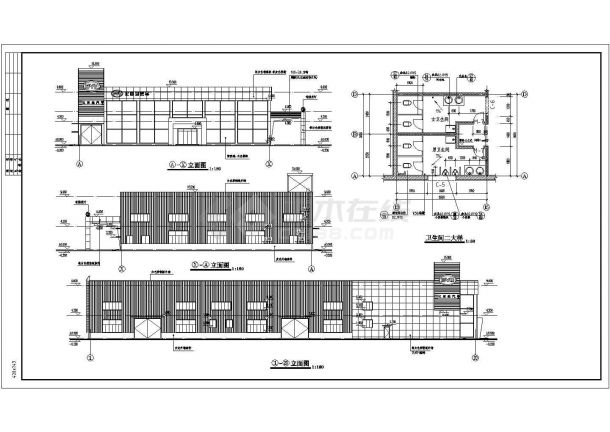宣城市广德县2层钢结构4S店建筑施工图纸-图一