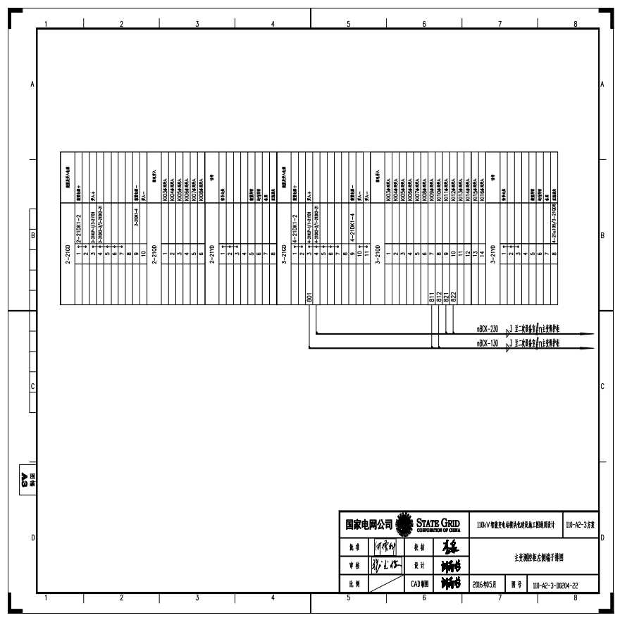110-A2-3-D0204-22 主变压器测控柜左侧端子排图.pdf-图一