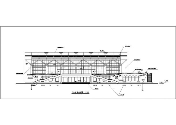 某地两层框架结构大学体育馆建筑设计施工图-图一