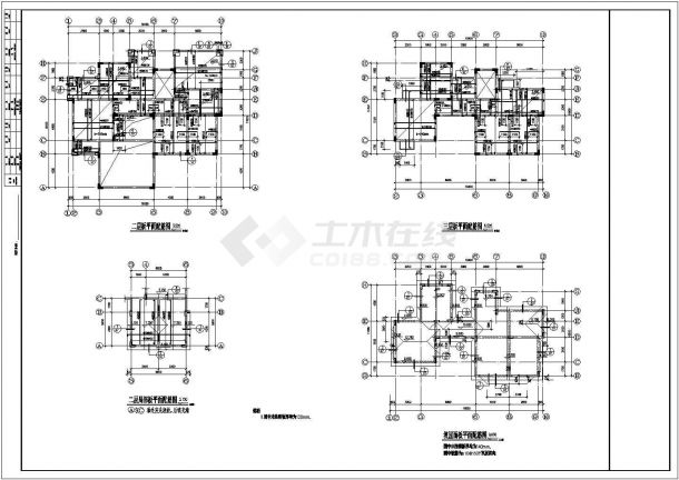 某地4层异型柱框架结构别墅结构设计施工图-图二