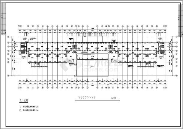 某高校教学楼建筑施工图（标注详细）-图一