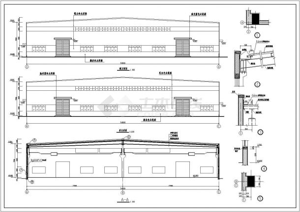 某地大型生产厂房结构设计施工图（含建筑设计）-图一