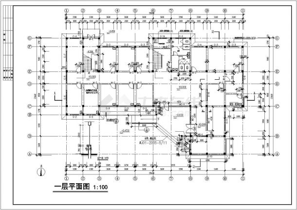 某乡镇门诊楼建筑设计施工CAD详情图-图一