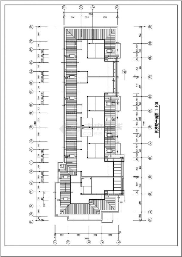 某小区六层住宅建筑施工CAD详情图-图二