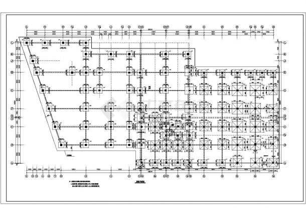 某地二层钢结构框架宝马4S店结构施工图-图一