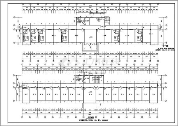 某三层砖混结构办公楼结构设计施工图纸（含建筑、水暖电）-图二