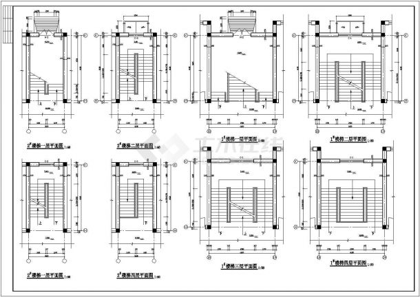 某地学校建筑施工CAD图（共9张）-图二