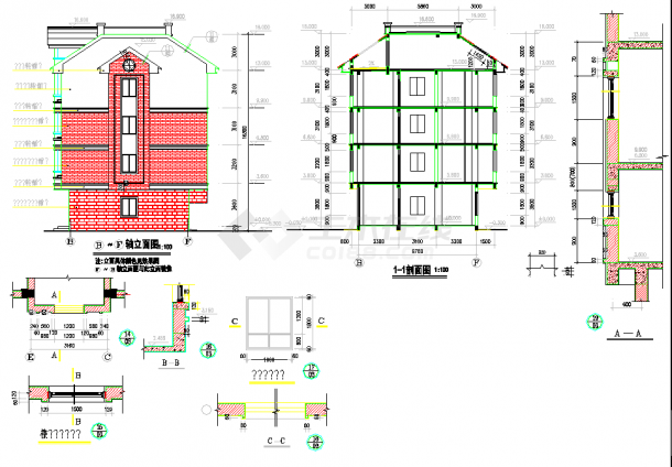 某农村住宅楼房建筑CAD施工设计图纸-图二