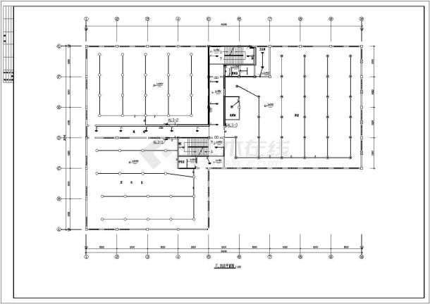 福利楼照明全套电气设计施工CAD图-图二