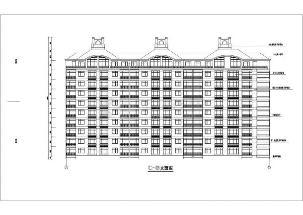3栋小高层住宅建筑扩初设计CAD施工图-图一