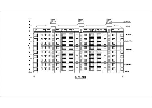 3栋小高层住宅建筑扩初设计CAD施工图-图二