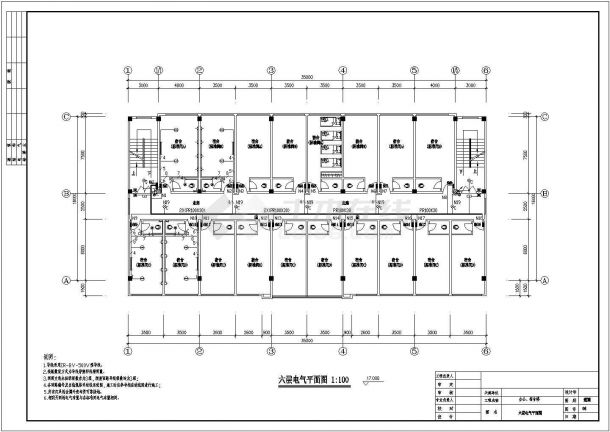 某办公宿舍全套电气设计施工CAD图-图二