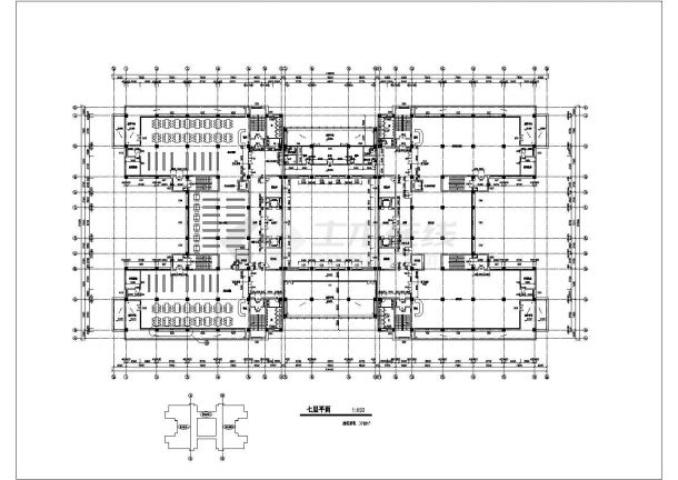 某大学图书馆建筑施工CAD图（全集）-图一