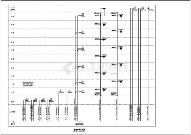 十二层公寓全套电气设计施工CAD图-图二