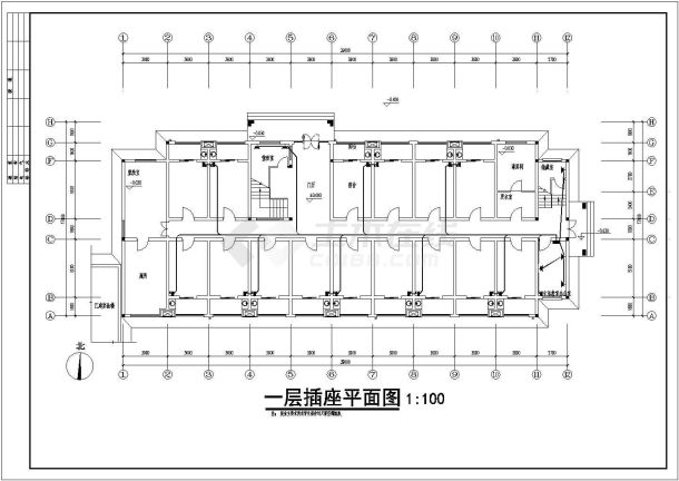 中学宿舍电气设计全套cad施工图-图二