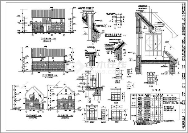 某地两层混合结构别墅建筑设计施工图纸-图二