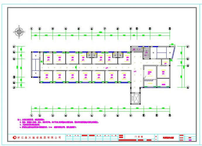某地方医院装修设计CAD平面布置参考图_图1