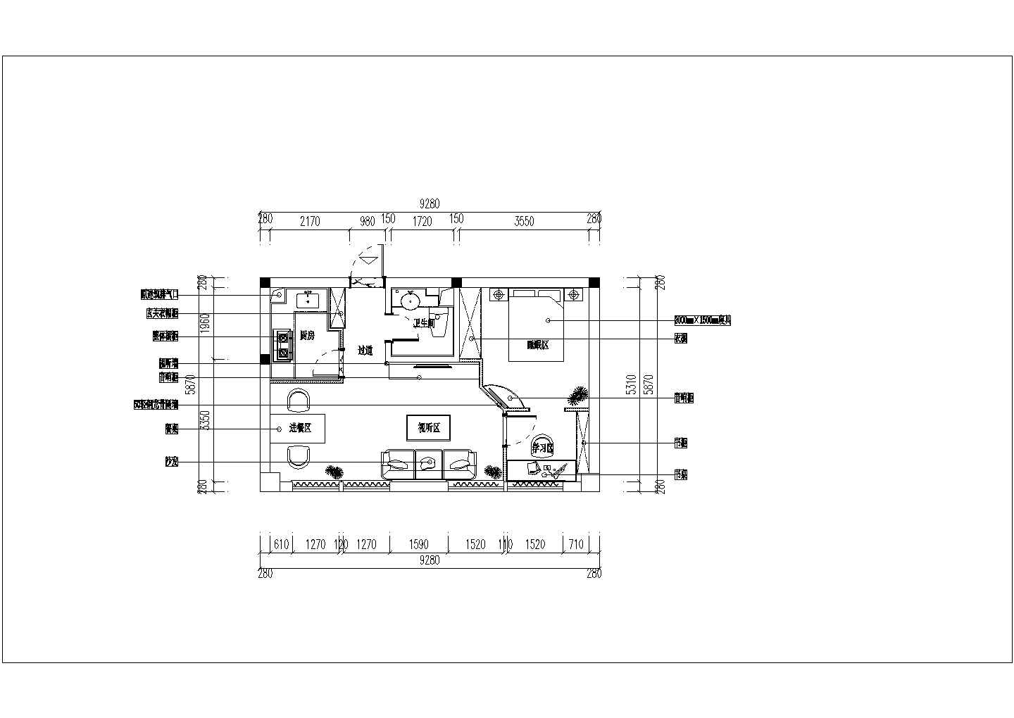 某精美公寓装修设计CAD详图