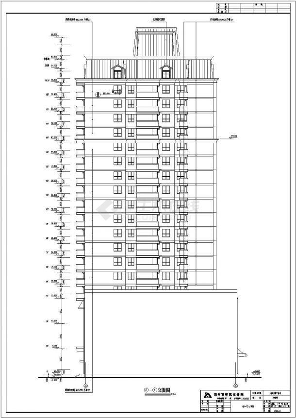 某地18+1层框架剪力墙结构商住楼建筑设计施工图-图二