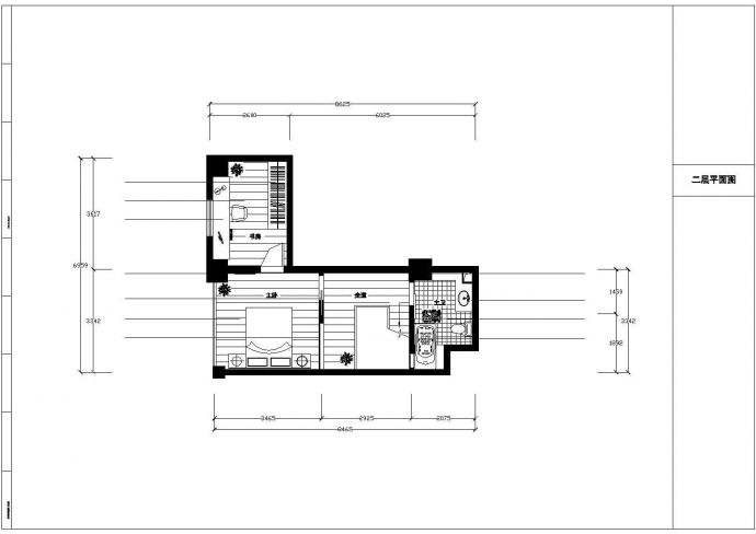 某小型私人住宅室内装修cad平面施工图纸_图1