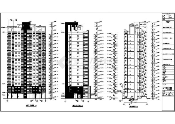 某地18层框架结构住宅楼建筑设计施工图-图一