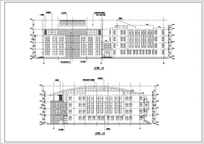 【合肥】八中4层框架结构中学体育馆建筑设计扩初图_图1