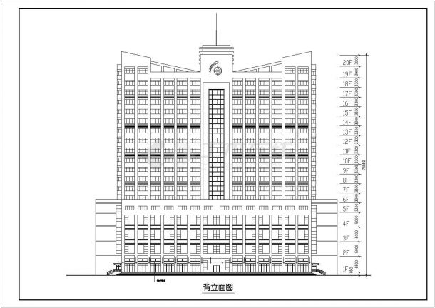 高层酒店施工及其设计方案CAD平面图-图一