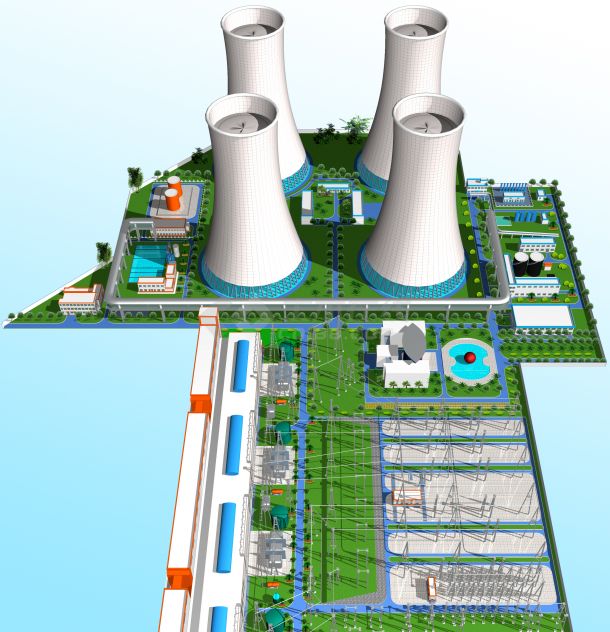 电厂绿化3D模型-图一